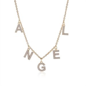Collier prénom avec lettres strass zircon 12 Collier prénom avec lettres strass zircon 12