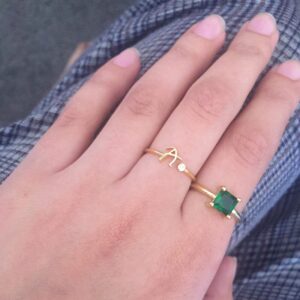 Bague ajustable personnalisée lettre minuscule 18