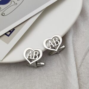 Boutons de manchette personnalisé 2 initiales 8