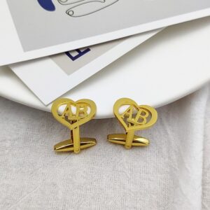 Boutons de manchette personnalisé 2 initiales 9