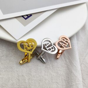 Boutons de manchette personnalisé 2 initiales 10