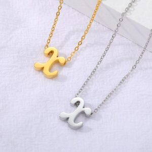 Collier personnalisé lettre initiale minuscule pour femme 14
