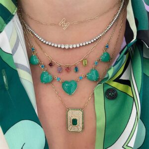 Collier lettre initiale avec chaîne à gros maillons 8