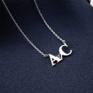 Collier double initiales personnalisé avec cœur 13 Collier double initiales personnalisé avec cœur 13