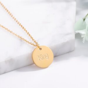 Collier pendentif disque gravé 11 Collier pendentif disque gravé 11