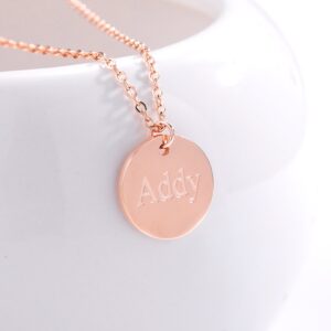 Collier pendentif disque gravé 12 Collier pendentif disque gravé 12