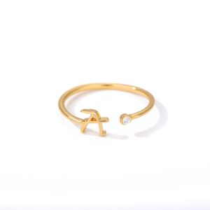Bague ajustable personnalisée lettre minuscule 25