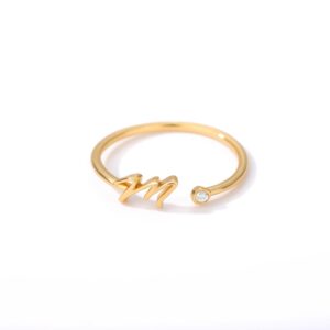 Bague ajustable personnalisée lettre minuscule 27