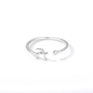 Bague ajustable personnalisée lettre minuscule 24
