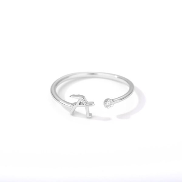 Bague ajustable personnalisée lettre minuscule 10