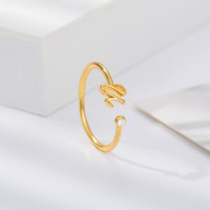 Bague ajustable personnalisée lettre minuscule 22
