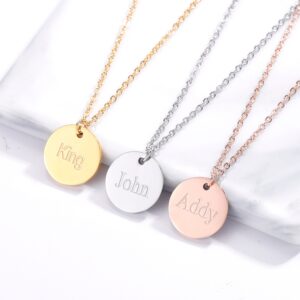 Collier pendentif disque gravé 14 Collier pendentif disque gravé 14