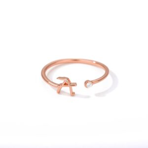 Bague ajustable personnalisée lettre minuscule 23