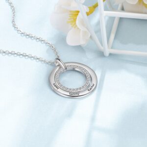 Collier zircon pendentif circulaire gravé 8 Collier zircon pendentif circulaire gravé 8