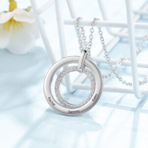 Collier zircon pendentif circulaire gravé 7 Collier zircon pendentif circulaire gravé 7