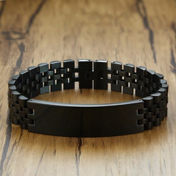 Bracelet noir personnalisé avec chaîne à maillons épais 4