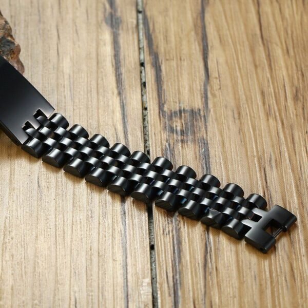 Bracelet noir personnalisé avec chaîne à maillons épais 5