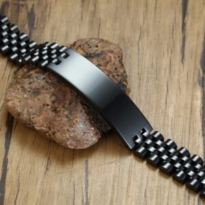Bracelet noir personnalisé avec chaîne à maillons épais 10