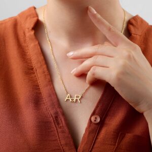 Collier cœur personnalisé double initiales majuscules 8 Collier cœur personnalisé double initiales majuscules 8