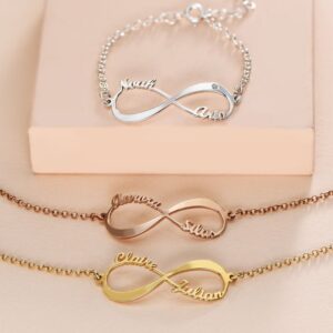 Bracelet infini personnalisé 2 prénoms 8