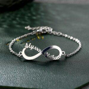 Bracelet infini personnalisé 2 prénoms 9