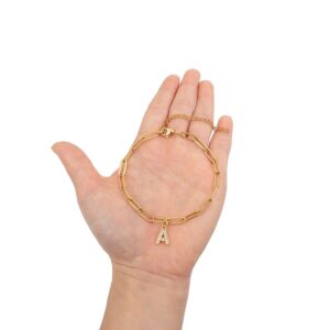 Bracelet initial à gros maillons pour femme 11 Bracelet initial à gros maillons pour femme 11