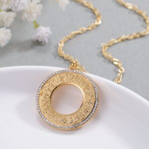 Collier pendentif circulaire personnalisé nom arabe 9 Collier pendentif circulaire personnalisé nom arabe 9
