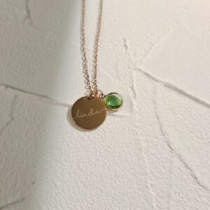 Esme – Collier gravé avec pierre de naissance 17