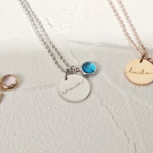 Esme – Collier gravé avec pierre de naissance 15