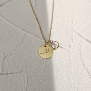 Esme – Collier gravé avec pierre de naissance 16