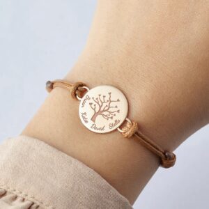 Bracelet à corde avec Arbre de Vie personnalisé 8