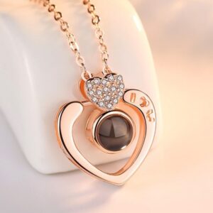 Collier cœur Photo de Projection personnalisé 10