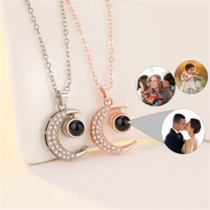 Pendentif Lune personnalisé photo Projection 7