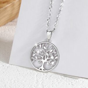 Collier pendentif arbre de vie en Zircon 18 Collier pendentif arbre de vie en Zircon 18