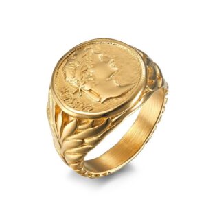 Bague romaine avec tête de césar gravé 11