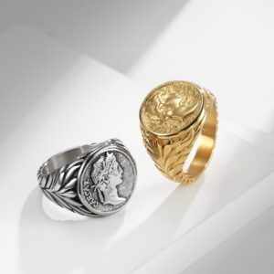 Bague romaine avec tête de césar gravé 13