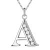 Collier initial Zircon blanc 13