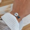Bracelet à disque personnalisé avec pierre de naissance 14