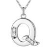 Collier initial Zircon blanc 21