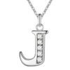 Collier initial Zircon blanc 14