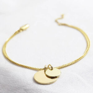 Bracelet à breloques double disque personnalisé 12