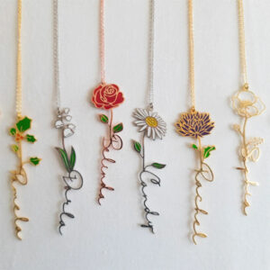 Collier Rose de naissance Personnalisé 10 Collier Rose de naissance Personnalisé 10