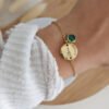 Bracelet à disque personnalisé avec pierre de naissance 19