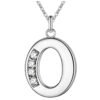 Collier initial Zircon blanc 19