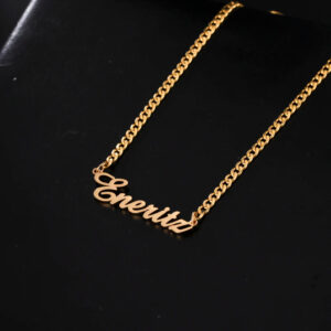 Collier à chaîne cubaine personnalisé prénom 10