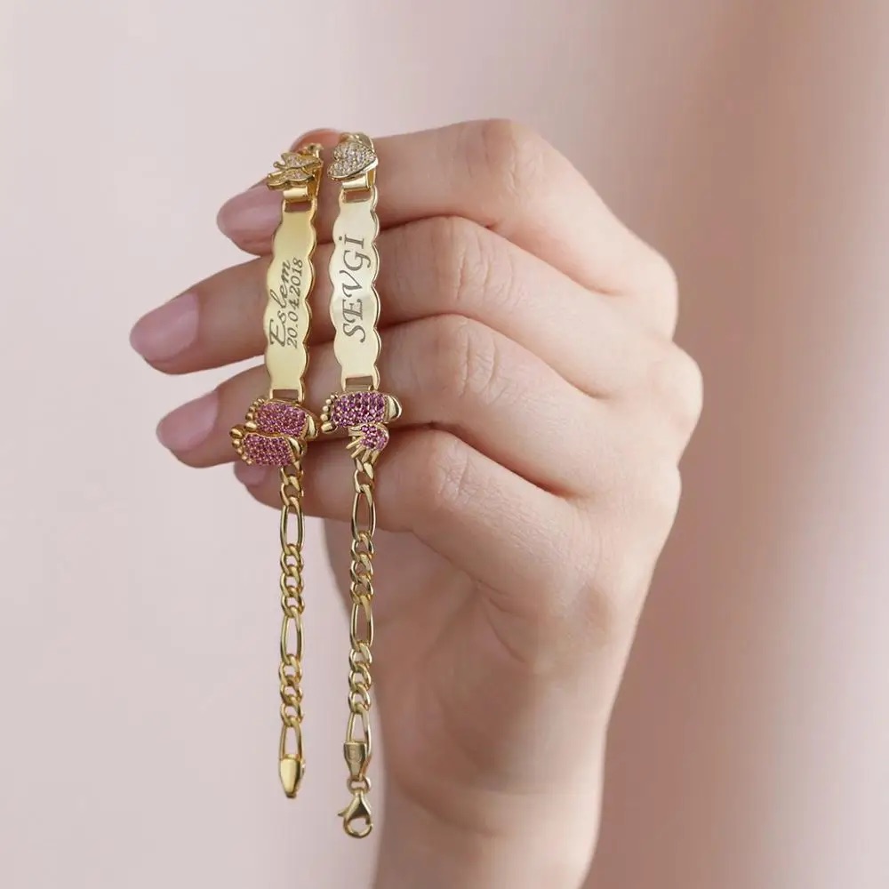 Bracelet personnalisé bébé avec prénom gravé Zymala