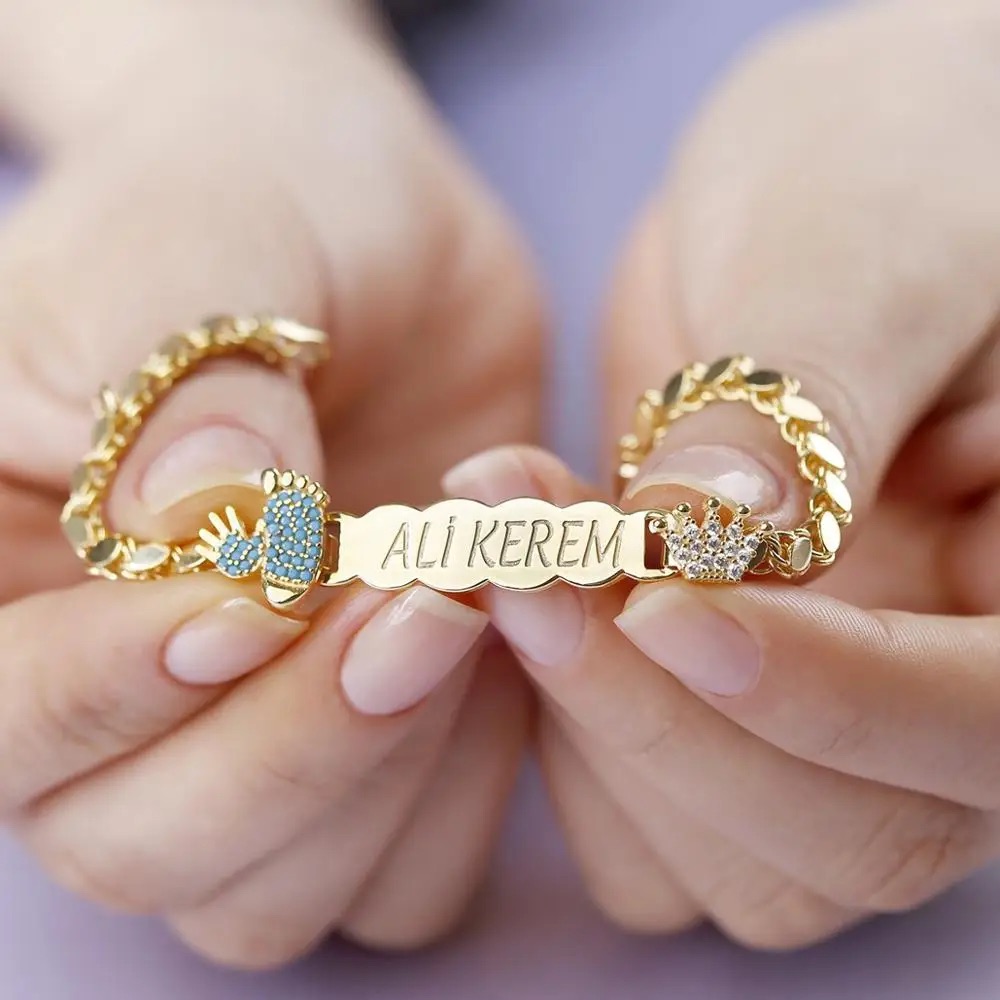Bracelet personnalisé bébé nom gravé Zymala